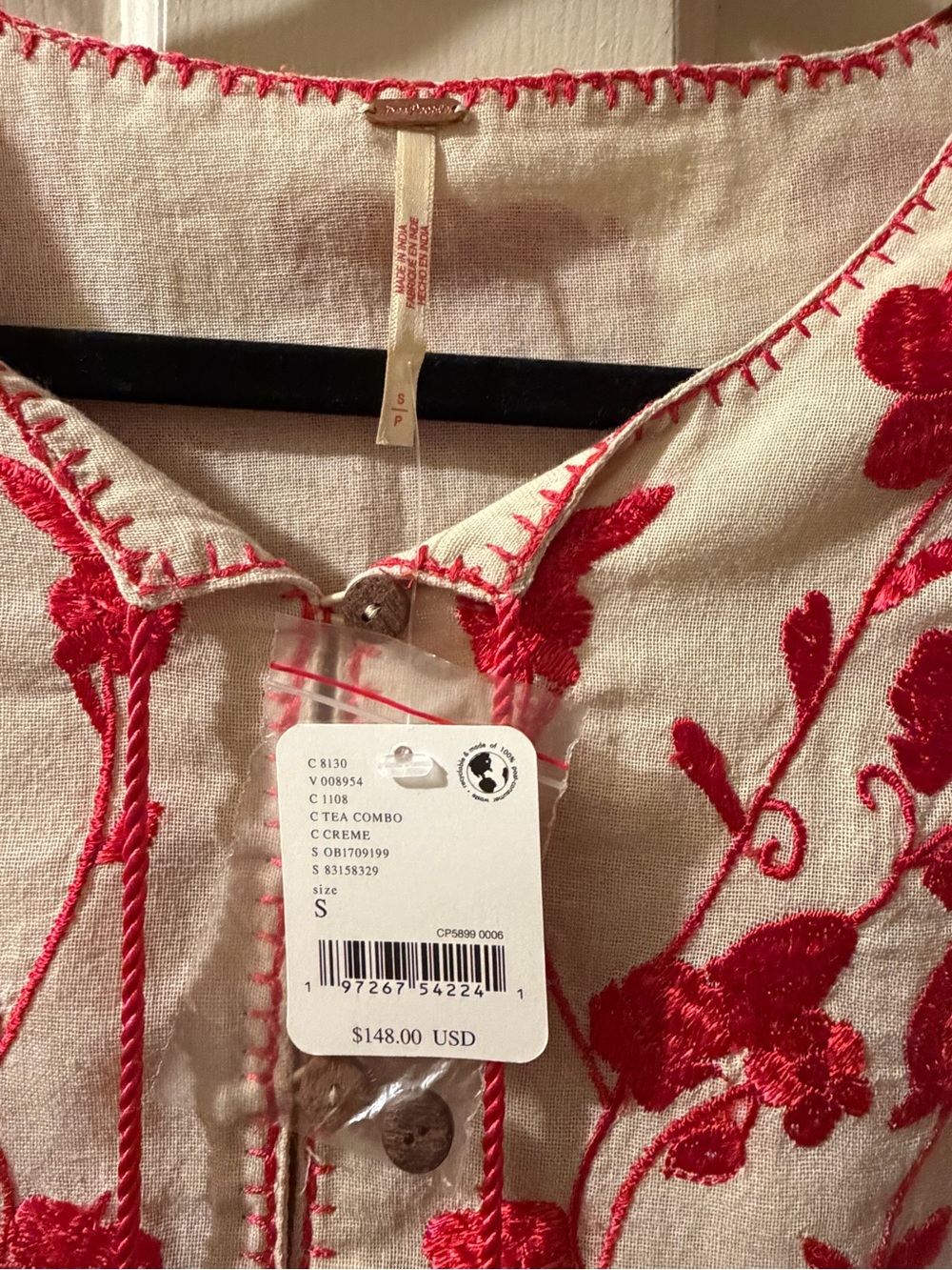 Free People Rosa Linda Embroidered Mini Dress Sz S NWT - Picture 2 of 5